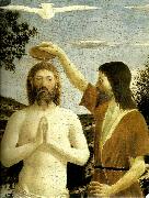 Piero della Francesca details from the baptism of chist oil on canvas